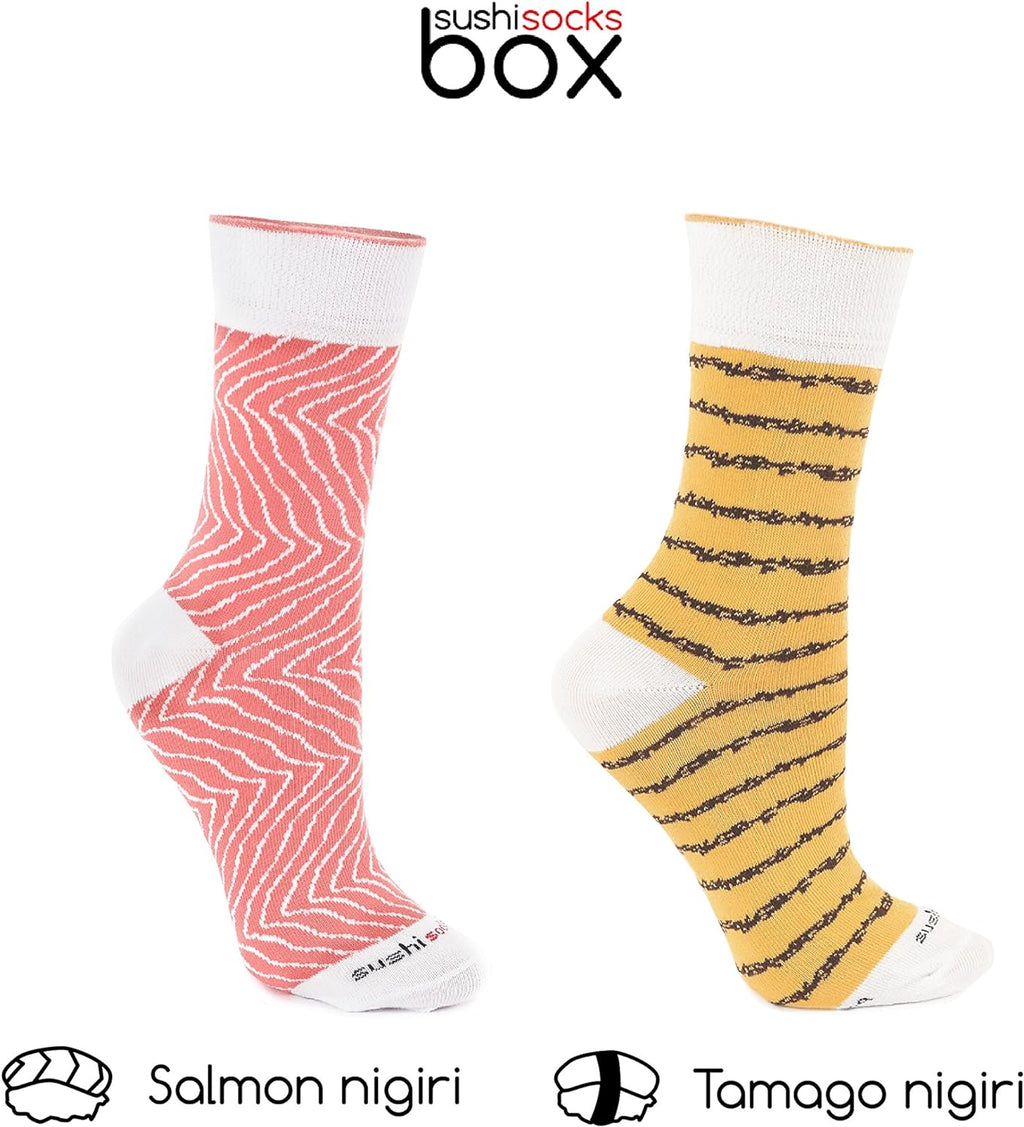 - Men'S Women'S - Sushi Socks Box Salmon Tamago - 2 Pairs
